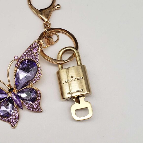 Authentic Louis Vuitton Lock & Key with unbranded Butterfly Bagcharm, Keycharm - Picture 6 of 7